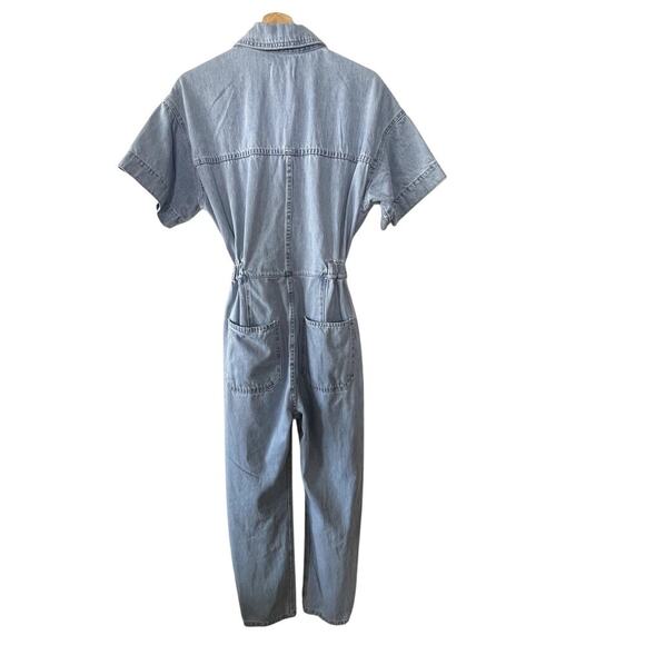 WE THE FREE MARCI SHORT SLEEVE DENIM JUMPSUIT SIZE S - Picture 3 of 10